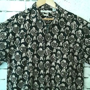 Designer Robert Stock abstract fish print shirt, very cool, sz XL